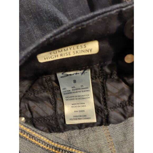 LADIES SEVEN 7 STRAIGHT JEANS SIZE 8 TUMMY LESS HIGH RISE SKINNY NEW - Picture 4 of 4